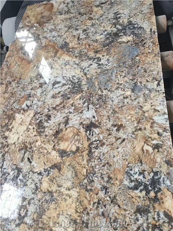 Golden Persa Granite Slabs, Tiles for Countertops