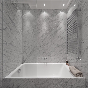 Italy Carrara White Marble Bathroom Tile-Chinese Fabricated Calacatta Carrara White Marble Bianco Carrara White Marble