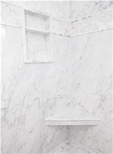 Italy Carrara White Marble Bathroom Tile-Chinese Fabricated Calacatta Carrara White Marble Bianco Carrara White Marble