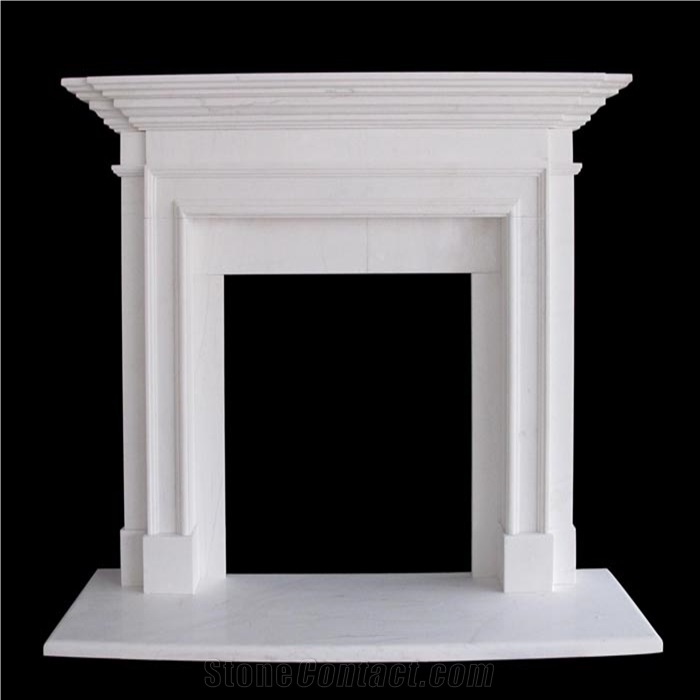 Italy White Marble Fireplace/Western Sculptured Stone Fireplace