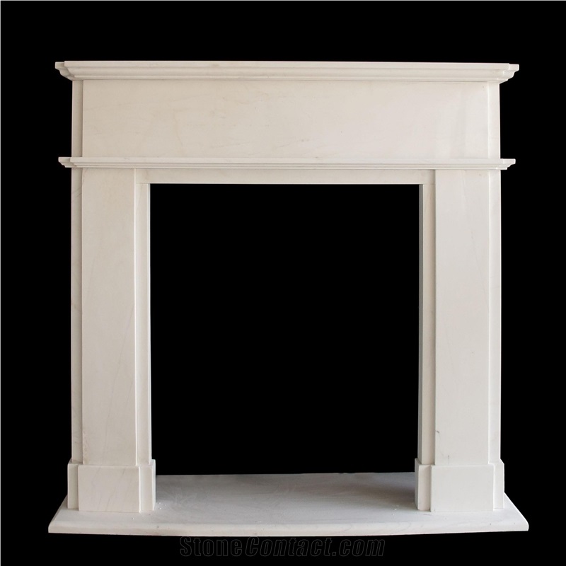 Pure White Marble Fireplace/ Handcraved Sculptured Fireplace