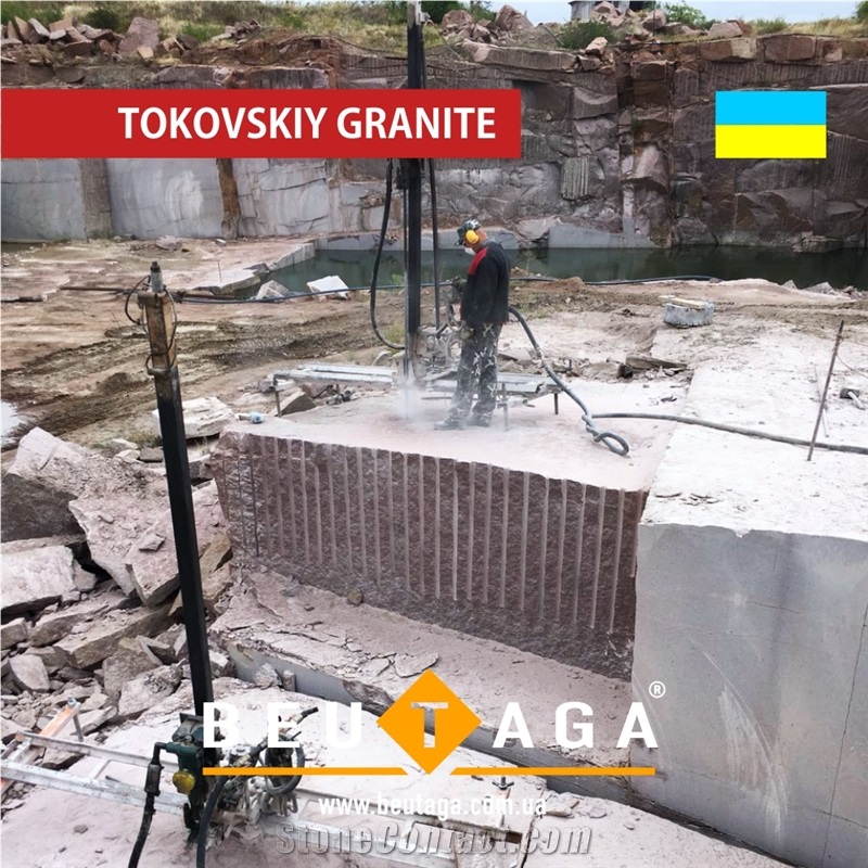 Carpazi Granite Customized Size Block Red - Ukraine Granite
