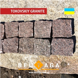 Carpazi Granite Сobbles Stone Red (Chipped, Sawn) - Ukraine Granite