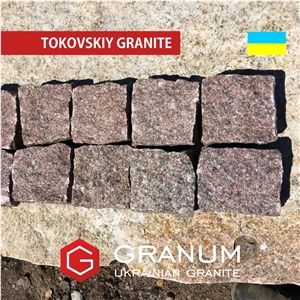 Tokovskiy Granite Сobbles Stone Red (Chipped, Sawn) - Ukraine Granite