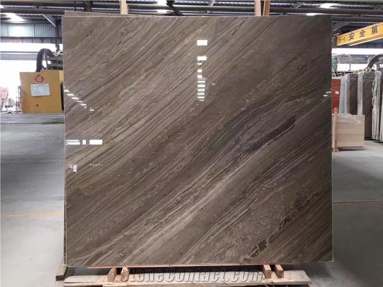 Brown Wooden Marble Polished Slab,Chinese Grey Veins Natural Stone,