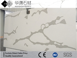 Calacatta White Quartz Stone Polished Slab Use in Countertop