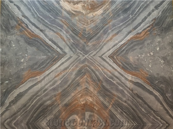 Roman Impression Marble Slab Bookmatch Pattern Chinese Material