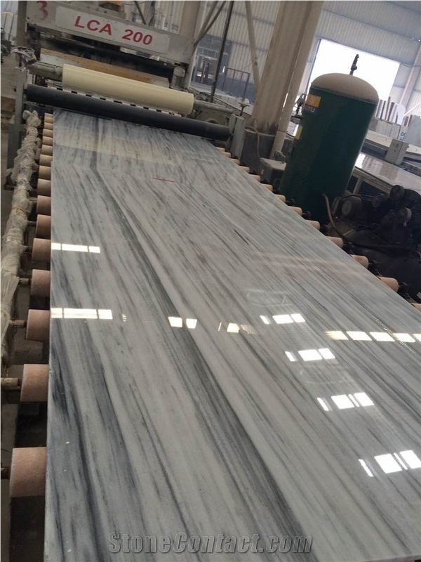 Straight White Marble Slab&Tiles，Ocean Grey Slab,Polished，Cut to Size