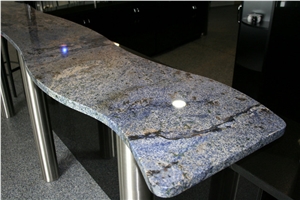 Azul Bahia Granite and Black Quarzt Commercial Bar Top