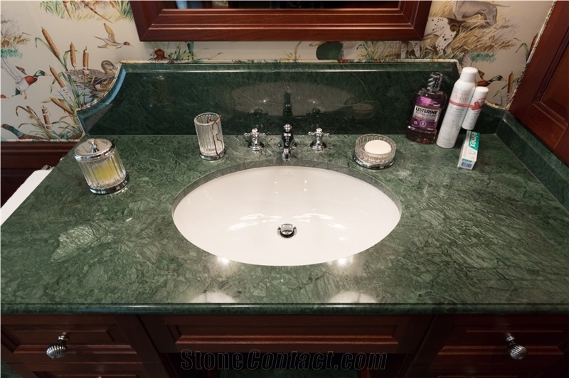 Verde Guatemala Marble Bathroom Vanity Top