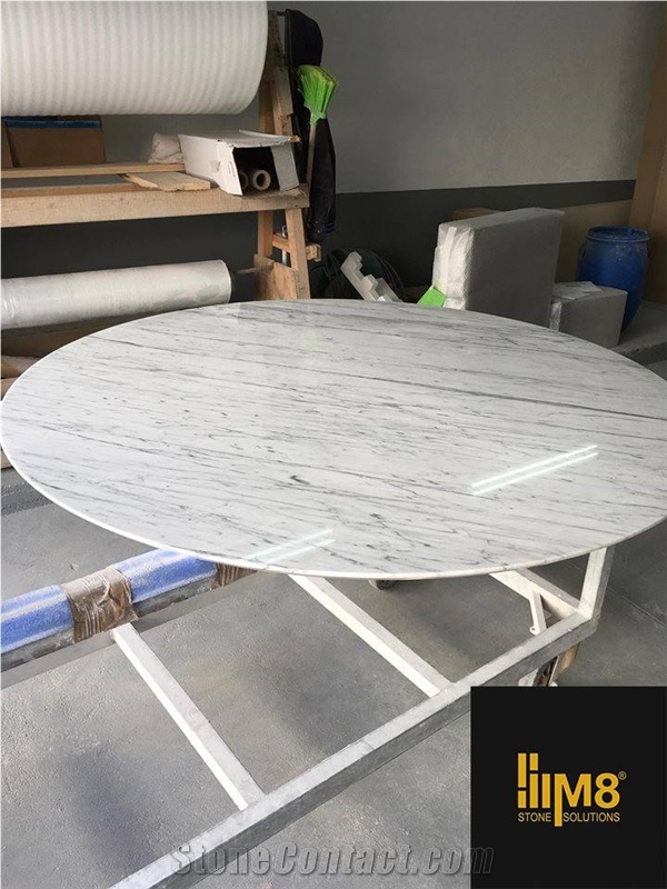Carrara Marble Round Table Top