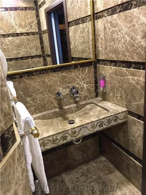 Egyptian Emperador Bathroom Wall, Bathroom Vanity Top Cut To Size Egypt