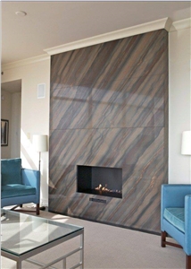 Elegant Brown Quartzite Modern Style Fireplace Surround