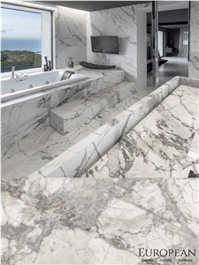 Invisible Grey Gold Marble is Featured in This Bathroom Design