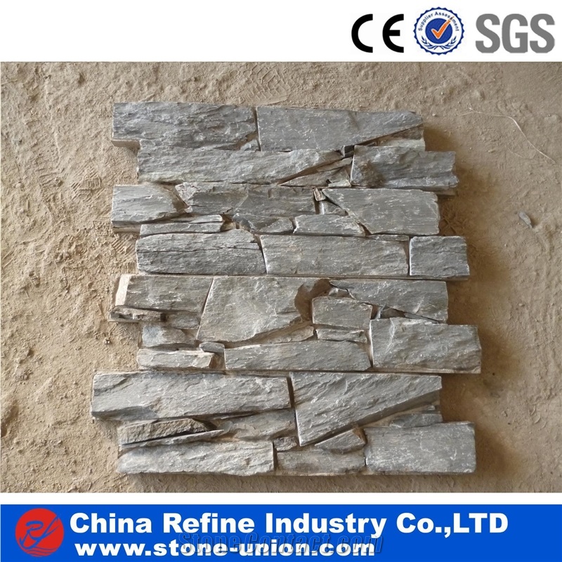 Flexible Slate Stone Veneer for Wall ,Natural Stacked Slate ,Cement Ledgestone Panel