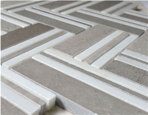High Quality Non-Slip Hrringbone Marble Mosaic Wall Floor Tile
