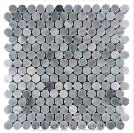 Italy Grey Circle Mosaic,China Price Marble, Round Pieces Mosaic Tile