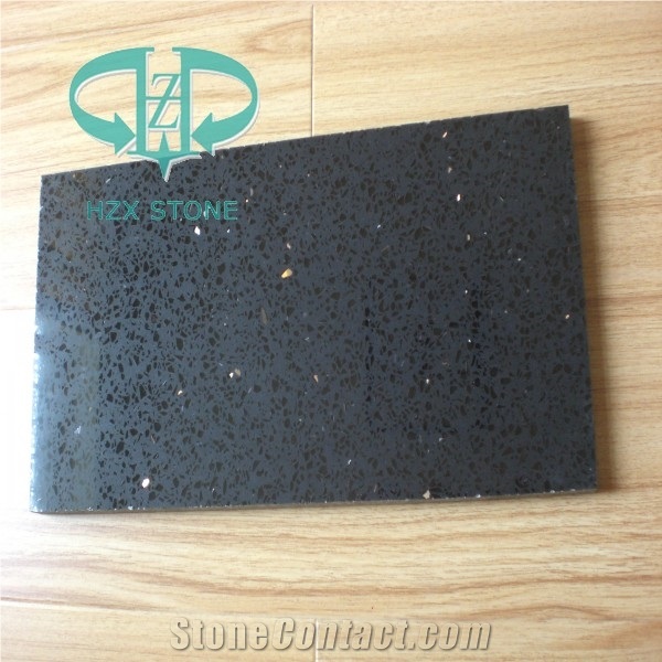 Artificial Black Quartz Stone Slab Tile,Black Quartz Tile