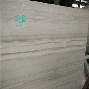 China Polished Wooden White Wood Grain Marble Slabs, Cheap Serpeggiante Wood Vein Marble Floor Tiles, Chinese Silk Georgette Stone Tiles