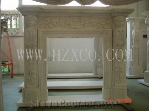 Chinese Granite Fireplace Mantels, Wood Burning Fireplace