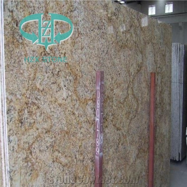 Polished Giallo Pizza （Golden Crystal）Granite Slabs,China Yellow Granite for Walling,Flooring,Kitchen Countertops