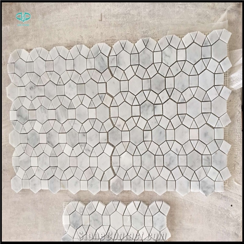 White Marble Mosaic/Italian Bianco Carrara Marble Mosaic