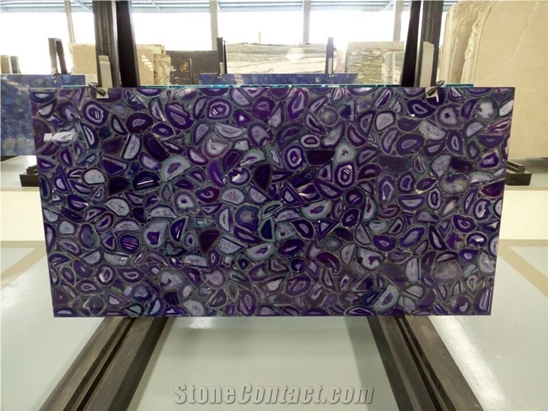 China Whosale Large Semi Precious Purple Amethyst Slab for Sale