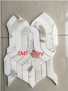 Custom Design Marble Art Mosaic Tile Design Carrara White Marble Wall Mosaic for Project