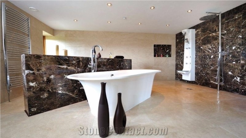 Custom Design Marble Vanity Tops for Bathroom Spanish Marble Emperador Dark Bath Top for Application