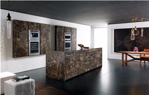 Custom Stone Marble Countertops Marble Dark Emperador Kitchen Top for Application