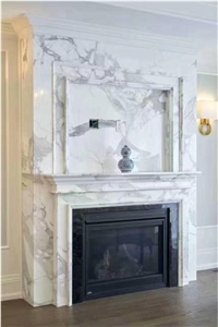Handcarved Marble Fireplace Stone Volakas Marble Fireplace Mantel