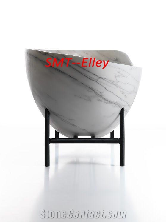 Irregular Shape Custom Design Stone Bathtubs Carrara Marble Bath Tubs