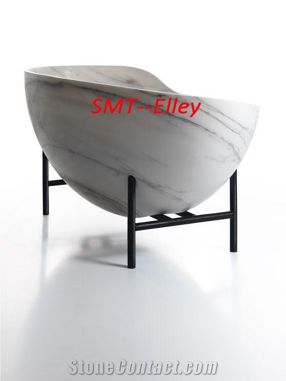 Irregular Shape Custom Design Stone Bathtubs Carrara Marble Bath Tubs