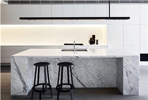 Kitchen Worktops Carrara Vagli Island Tops Solid Surface Carrara White