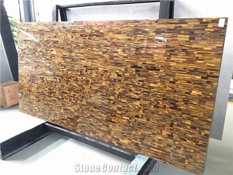 Luxury Decoration Polished Tiger Eye Agate Stone Slab for Countertop
