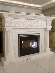 Modern Style Marble Fireplace Calacatta Stone Fireplace Mantel