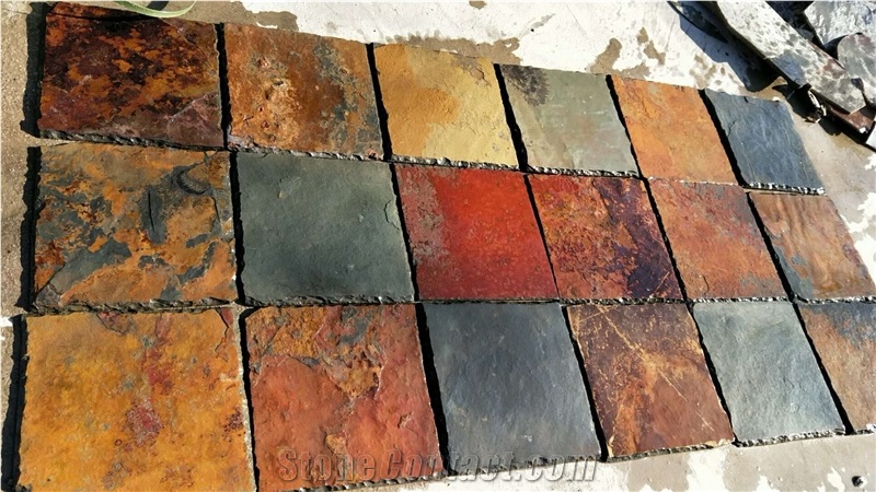 Multicolor /Rusty Unfading Slate,Rustic Slate Roofing Tiles for Covering