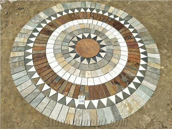 Round Shape Mosaic Floor Medallion, Round Tile Floor