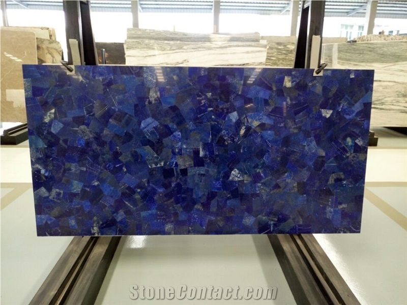 Natural Stone Large Polished Gemstone Lapis Lazuli Slab for Kitchen Top