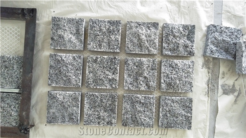 Split Finish Cube Stone for Terrace Floors G603 Cube Stone on Mesh for Courtyard Road Pavers