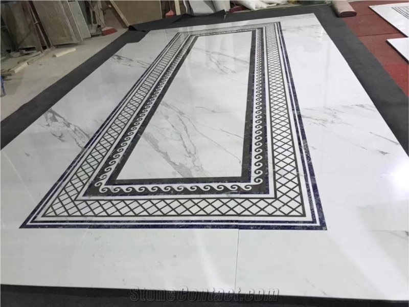 Waterjet Marble Medallions Marble Inlay Patterns for Floor
