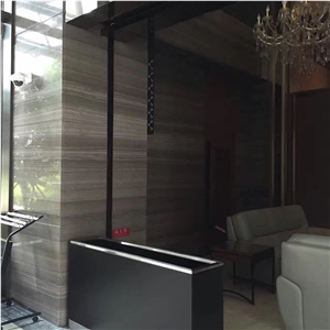 China Grey Obama Wooden Marble Big Slab Chinese Grey Serpeggiante Wall Stone ,White Wood Crystal Gray Veins Building and Walling Tiles,Hotel Project