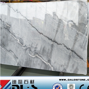 China new Grey white Marble big slab for TV back tiles wall covering