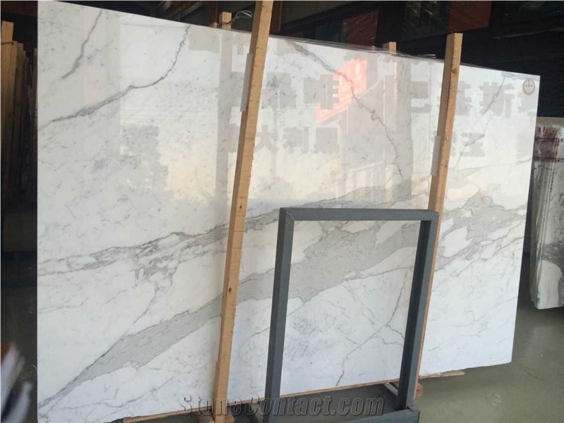 China Factory Direct Arabescato Marble Slab, Italian Calacatta White Marble Skirting, Floorng Tiles and Wall Claddings for Building Projects