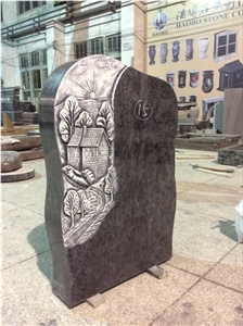 China High Quality Good Service Custom Wholesale Price Unique Haobo Natural Stone Chinese Quarry Orion Granite Carving Headstone Designs for Cemetery
