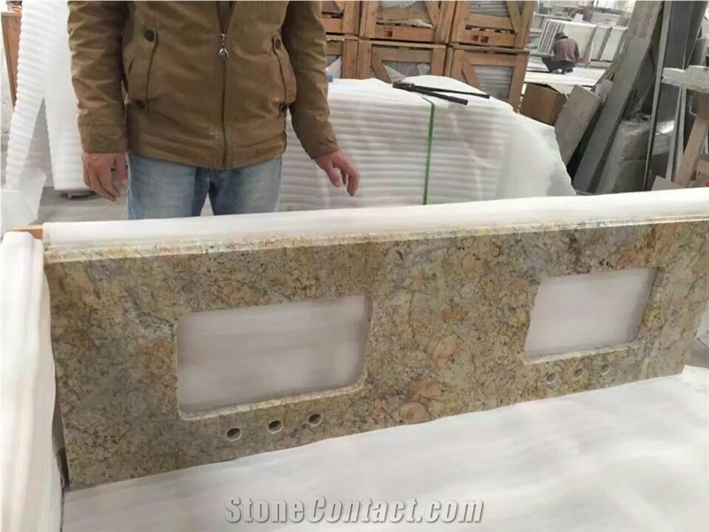 China Professional Countertop Manufactory ，Giallo Ornament Granite Top