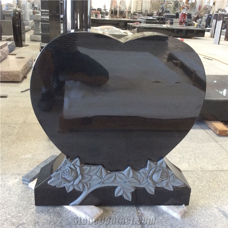 China Professional Heart Upright Shanxi Black Rose Monument