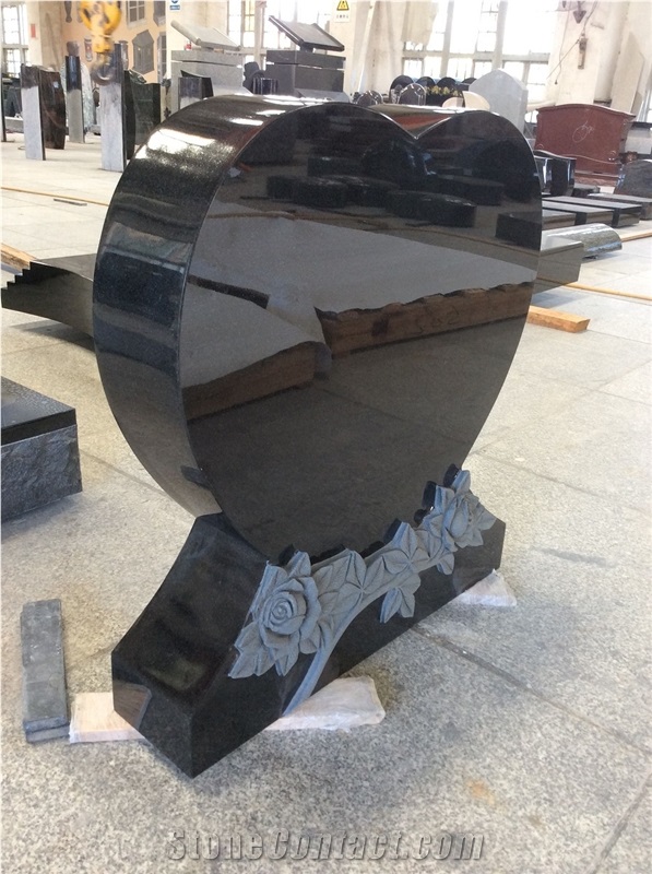 China Professional Heart Upright Shanxi Black Rose Monument