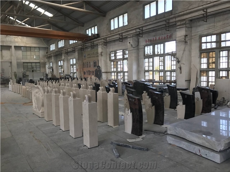 Chinese Shanxi Black Absolute Black Grantie Bench Memorials, American Style Monuments Directly from Factory
