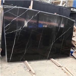 Customized Cut to Size Manufacturer Price a Grade Quality Nero/ Black Marquina Marble Slab in 2cm for Building Decoration
